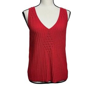 Calvin Klein Jeans Vivid Red Textured Tank Top Y2K